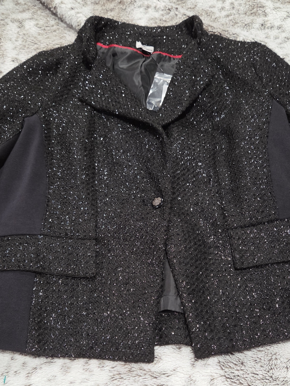 Worthington Black Sparkle Bouclé Blazer